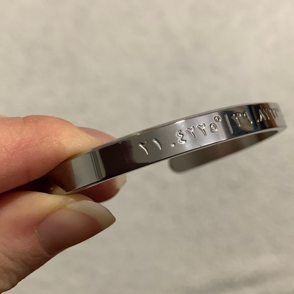 Nominal Men’s Silver Bracelets with Kaaba Coordinates - Picture 12 of 14